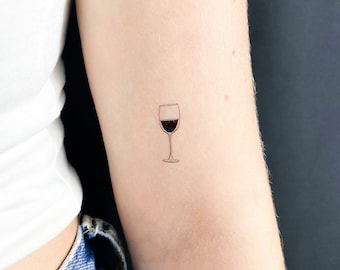 Wine Glass Temporary Tattoo (Set of 3)