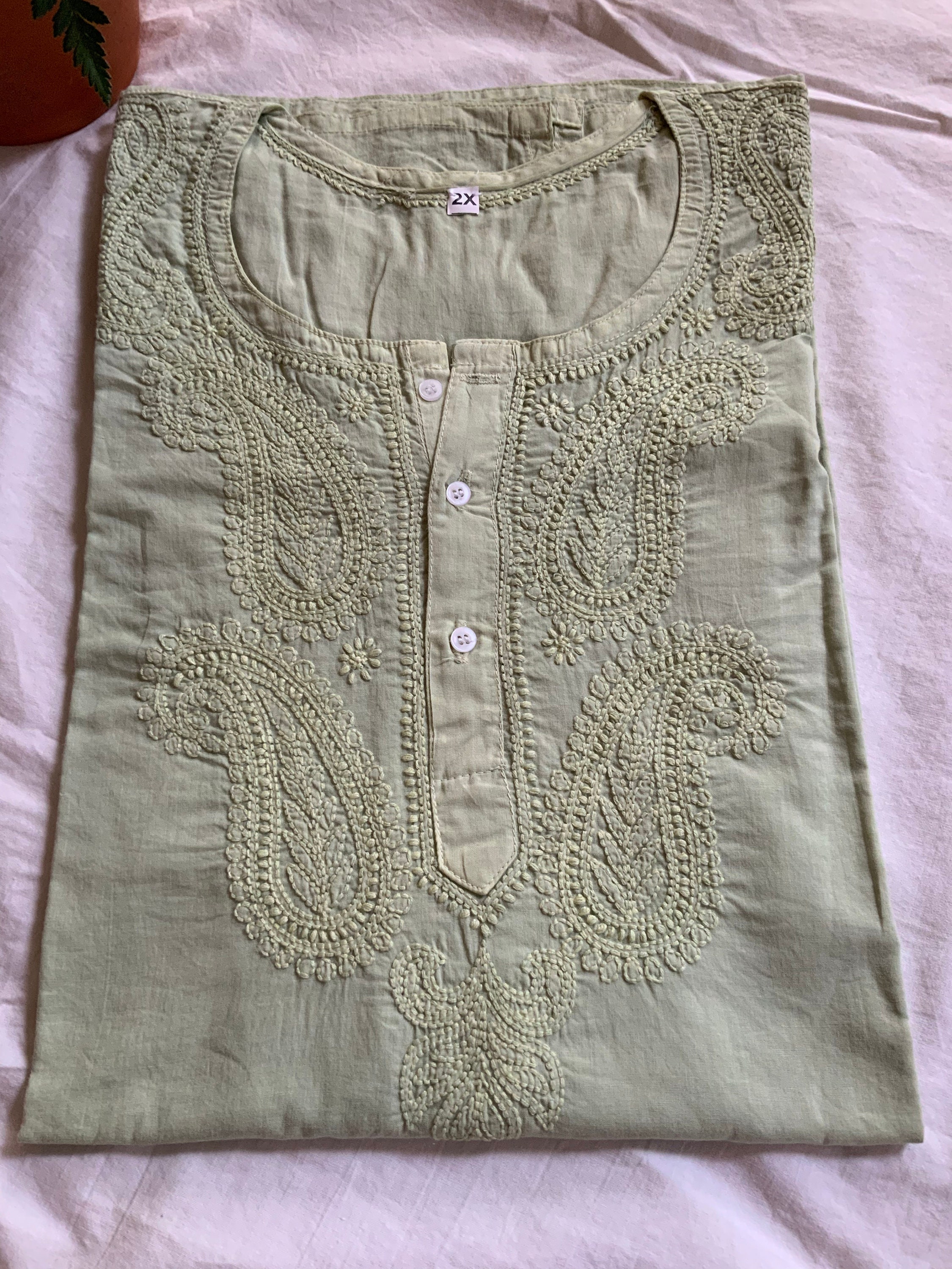 valley sun - button down tunic kurta with hand stitched details