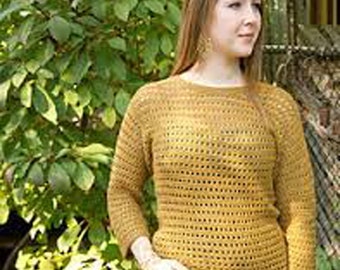 Mirasol Nuna Knitting Pattern M5090 - Ladies Eyelet Mesh Pullover