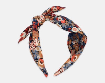 Liberty Fabric Side Bow Headband – Thorpe L Print – Handmade Women’s Hair Accessory – Floral Gift for Her