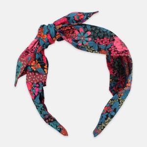 Liberty Fabric Side Bow Headband – Ciara C Print – Handmade Women’s Hair Accessory – Floral Gift for Her