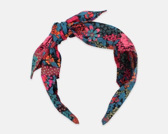 Liberty Fabric Side Bow Headband – Ciara C Print – Handmade Women’s Hair Accessory – Floral Gift for Her