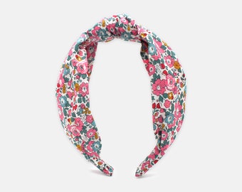 Women's Classic Knot Headband, Liberty of London Betsy Ann E Pink Print