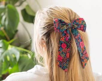 Large Bow Alligator Hair Clip, Liberty Fabrics Ciara C Print
