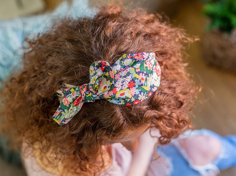 Side Bow Headband, Liberty London Thorpe C Print | Holme & Moss