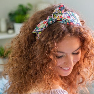 Women's Side Bow Headband, Liberty of London Thorpe C Print