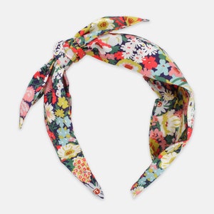 Side Bow Headband, Liberty London Thorpe C Print | Holme & Moss
