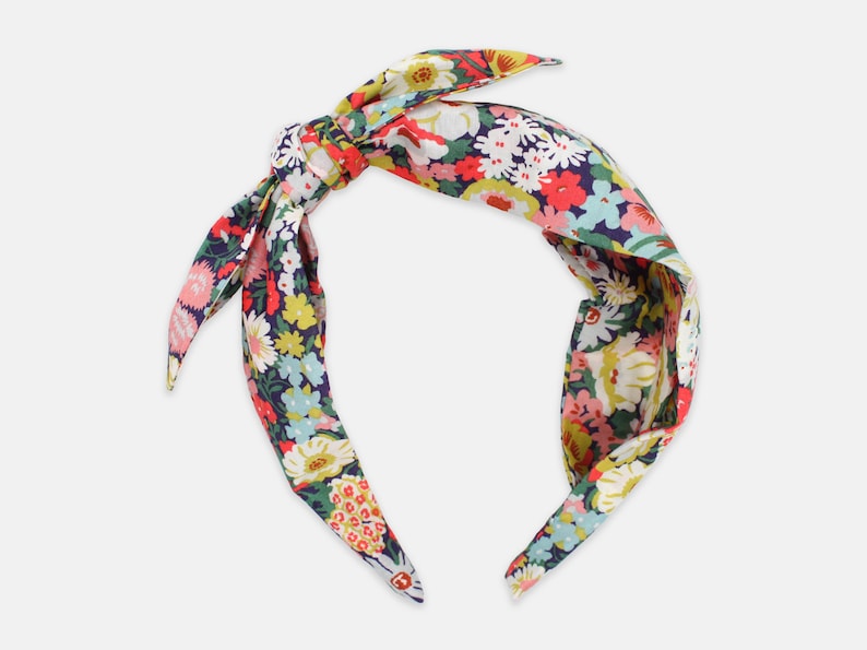 Side Bow Headband, Liberty London Thorpe C Print | Holme & Moss