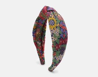 Liberty Ciara G-print gewatteerde hoofdband met knoop – haarband van gebloemde stof, handgemaakt haaraccessoire voor dames