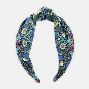 Liberty Strawberry Thief J Print Classic Knot Headband – Women’s Hair Accessory, Handmade William Morris Hairband