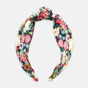 リバティソープ Cプリント クラシックノットヘッドバンド – レディースヘアアクセサリー、ハンドメイド花柄コットンヘアバンド