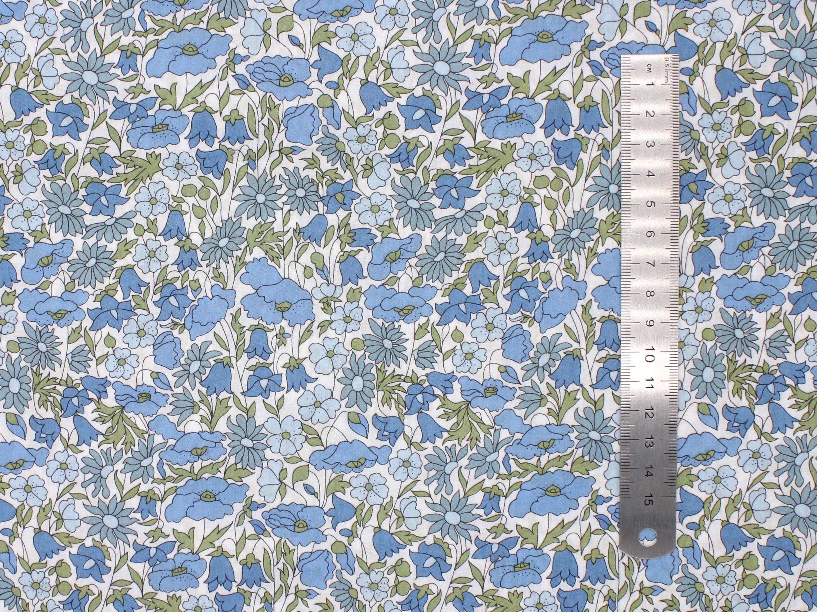 Liberty Fabrics Poppy and Daisy Q Blue Tana Lawn™ Cotton – Half Metre ...