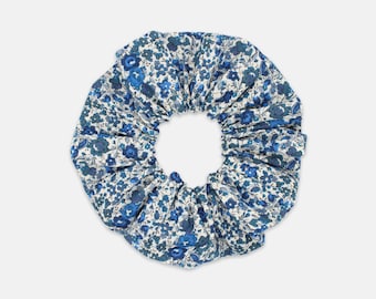 Frauen Haar Scrunchie, Liberty of London Emma und Georgina B Blue Print, Large oder Medium