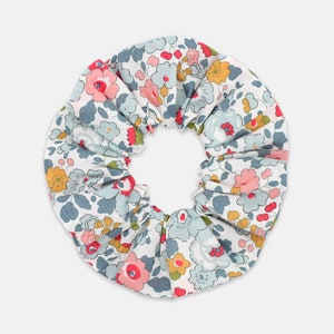 Women&#39;s Hair Scrunchie, Liberty Fabrics Betsy P Blue Print, Large or Medium