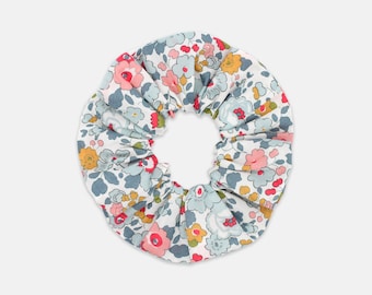 Women&#39;s Hair Scrunchie, Liberty Fabrics Betsy P Blue Print, Large or Medium