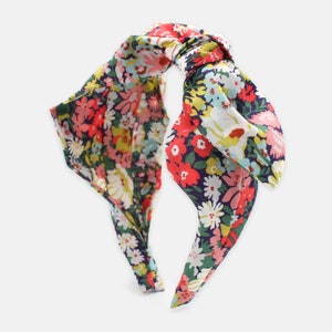 Side Bow Headband, Liberty London Thorpe C Print | Holme & Moss