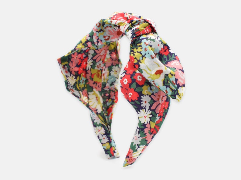 Side Bow Headband, Liberty London Thorpe C Print | Holme & Moss