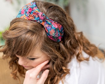 Women's Side Bow Headband, Liberty of London Ciara C Print