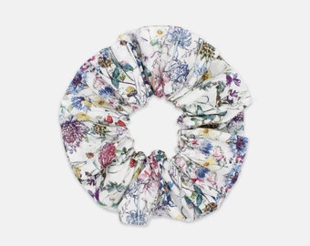 Women's Hair Scrunchie, Liberty Fabrics Wild Flowers Print, Large or Medium