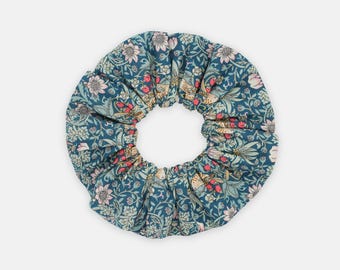 Women's Hair Scrunchie, Liberty Fabrics Strawberry Thief P Print, Large or Medium
