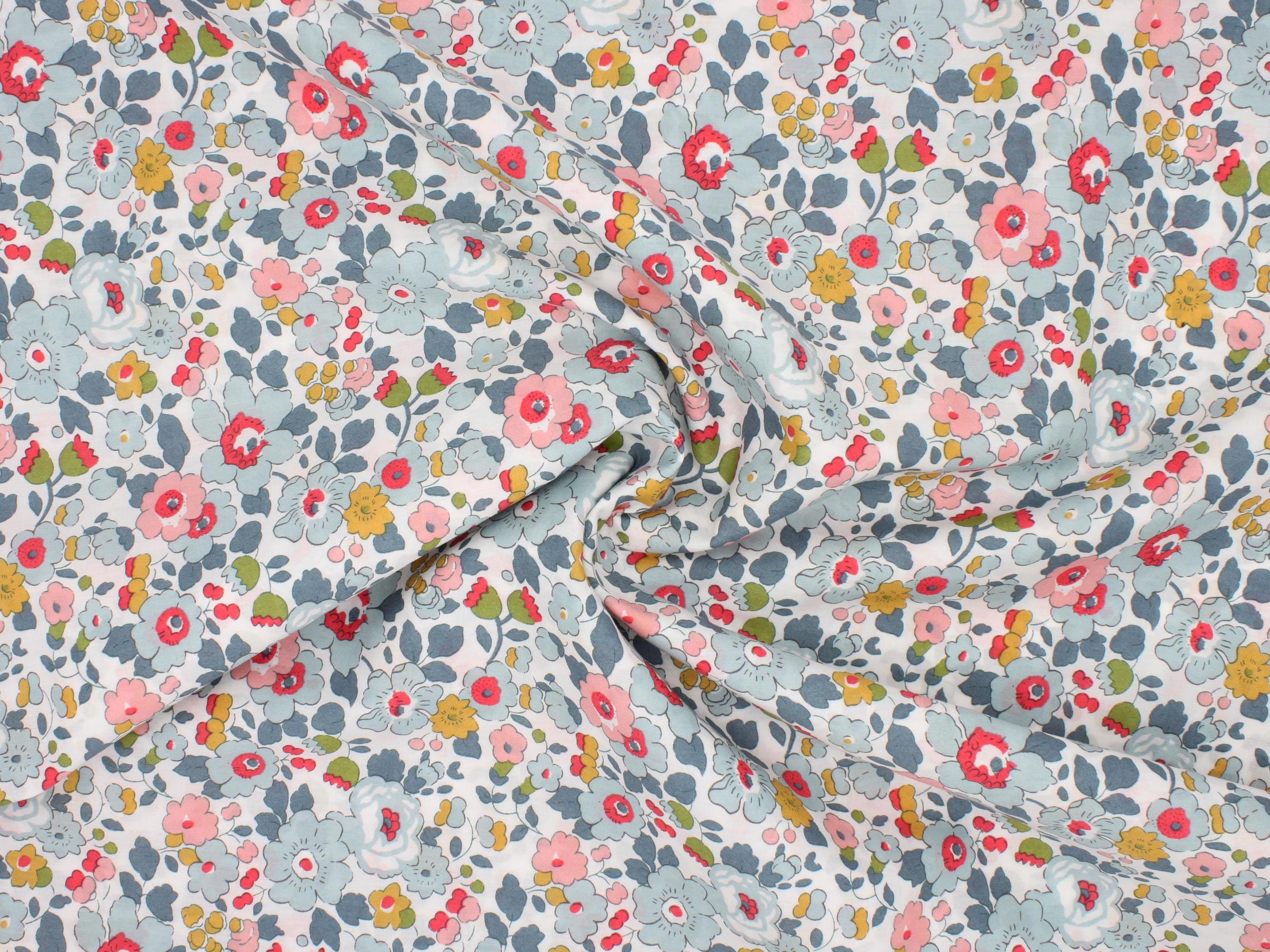 Liberty Fabrics Betsy P Blue Tana Lawn™ Cotton – Half Metre or Metre – Sewing, Dressmaking, Quilting