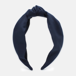 Liberty Fabrics marineblauwe C klassieke hoofdband met knoop – haaraccessoire voor dames, handgemaakte katoenen haarband
