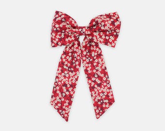 Large Bow Alligator Hair Clip, Liberty Fabrics Mitsi Valeria D Print