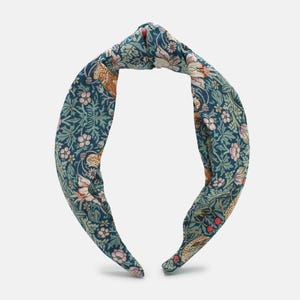Liberty Strawberry Thief P Print Classic Knot Headband – Women’s Hair Accessory, Handmade William Morris Hairband