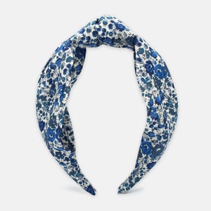 Women's Classic Knot Headband, Liberty of London Emma and Georgina B Blue Print