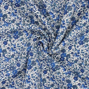 Liberty Fabrics Emma and Georgina B Blue Tana Lawn™ Cotton – Half Metre or Metre – Sewing, Dressmaking, Quilting