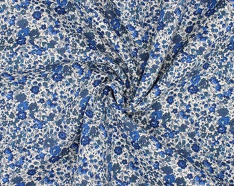 Liberty Fabrics Emma and Georgina B Blue Tana Lawn™ Cotton – Half Metre or Metre – Sewing, Dressmaking, Quilting