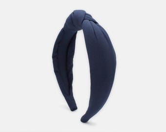 Women's Padded Knot Headband, Liberty of London Navy C Plain Print