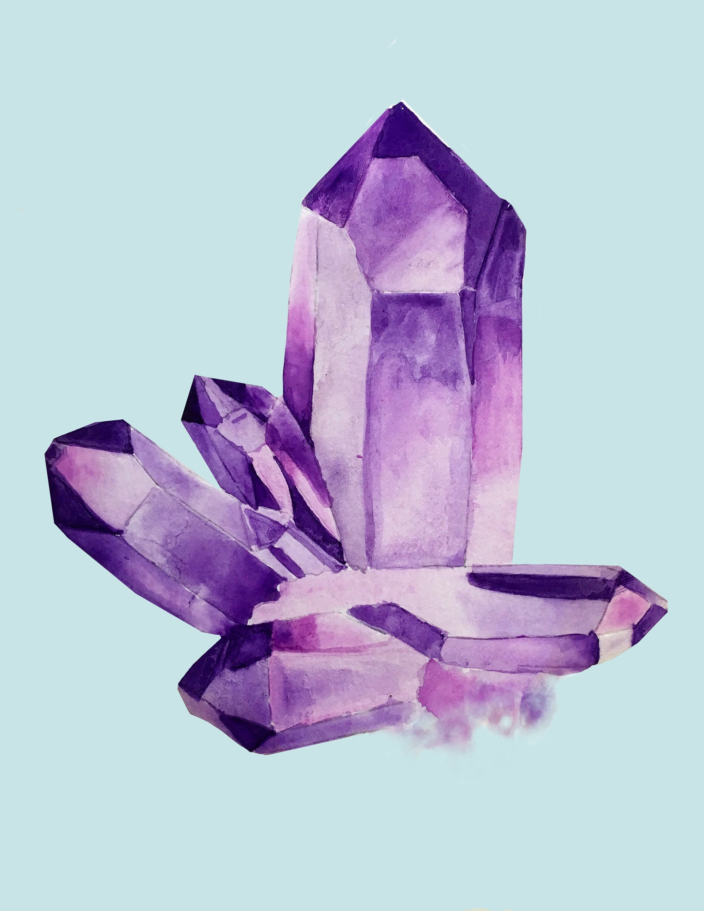 Amethyst in Watercolor Etsy