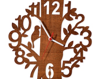 Wood Clock with Numbers, Wooden Rustic Clock, Farmhouse Wall Clock, Wooden Wall Clock, Wood Wall Clock, Modern Clock, Home Decoration