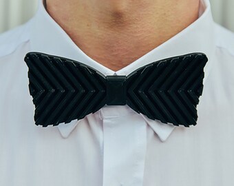 Fishback Geometric Bow Tie 3D Printed, Papillon en boi, Wedding Father's day gift, Wedding bow tie, Graduation Suit, Costume, Dog Tie