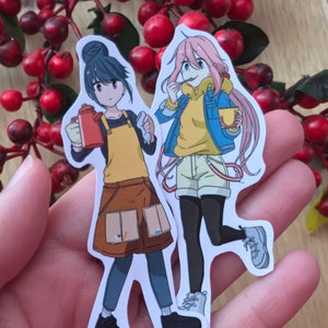 Conjunto de pegatinas Rin & Nadeshiko (Yuru Camp, pegatina brillante)