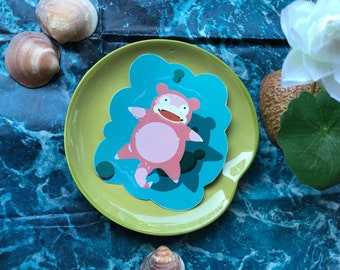 Pegatina Slowpoke (papel de vinilo, resistente al agua)