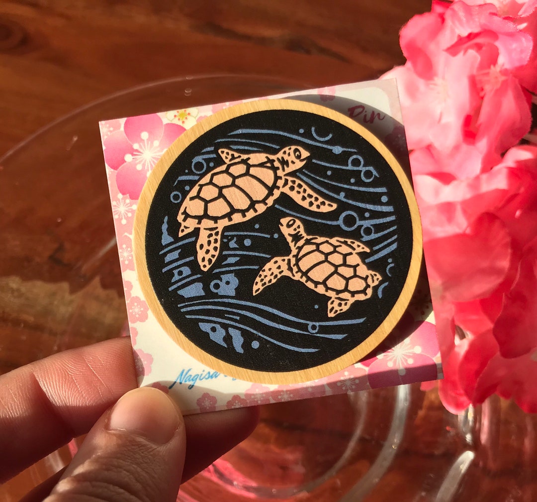 2'' Wooden Pin (turtles) - Etsy