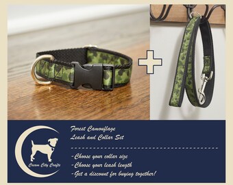 Green or White Backing Dark Pink Floral With Black And White Stripe 1 Inch Dog Collar And Leash Set With Black Gray