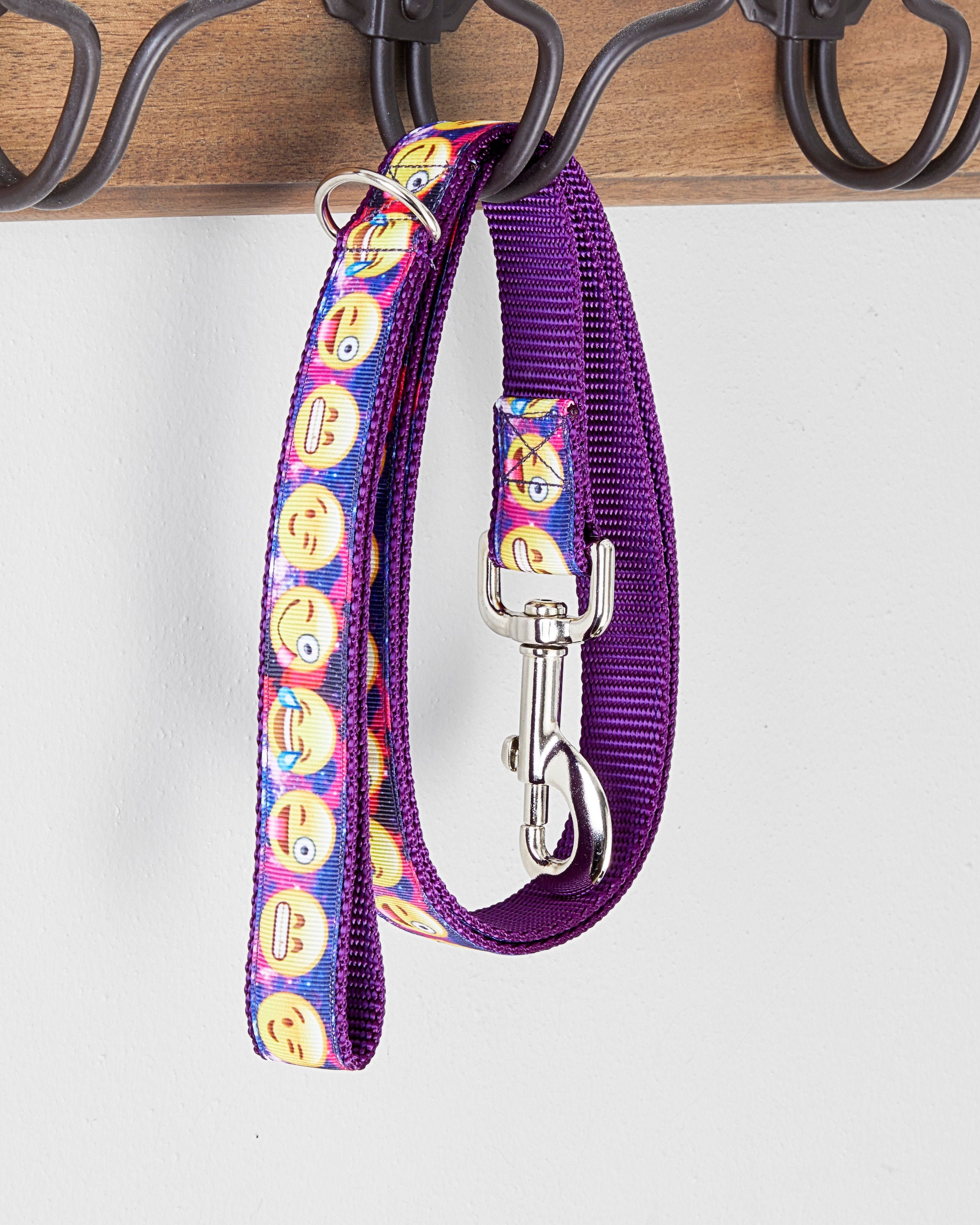 Multiple Emoji with Galaxy Print 1 Inch Dog Leash with Black Etsy