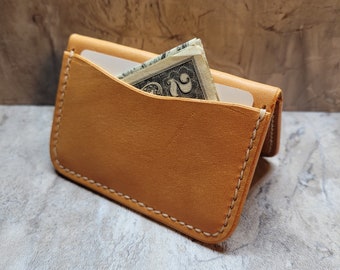 Wickett & Craig leather wallet / minimalist wallet / card holder, Genuine Wickett Craig Skirting, Russet