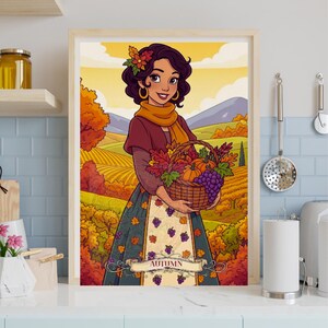 Rustic Autumn Harvest Girl PNG | Digital Download-PERSONAL USE only