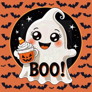Vintage Halloween Untersetzer: Geist, Hexe, Keramik Fliese