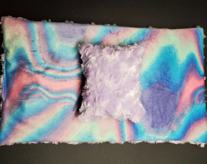 Rainbow Tye-Dye bed with pillow.