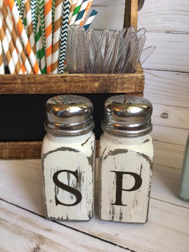 Rustic Salt and Pepper Shaker Set Rustic Salt and Pepper Etsy