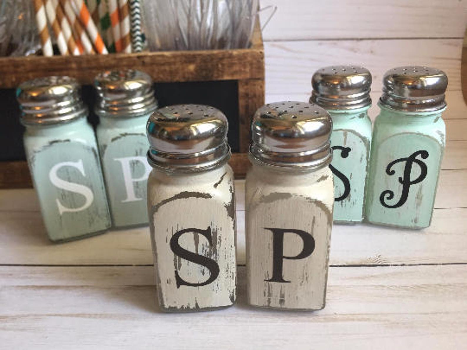 Rustic Salt and Pepper Shaker Set Rustic Salt and Pepper Etsy