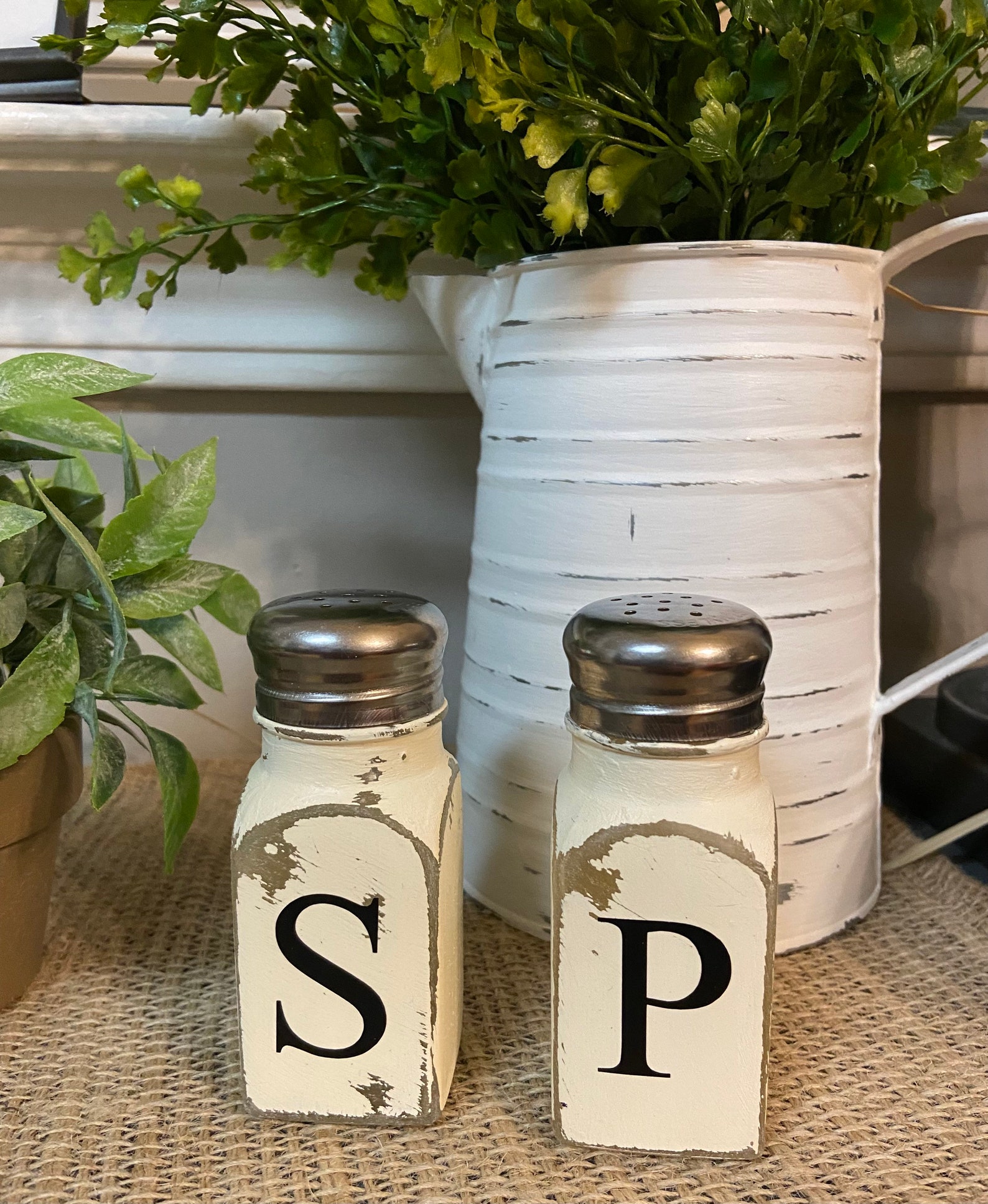 Rustic Salt and Pepper Shaker Set Rustic Salt and Pepper Etsy