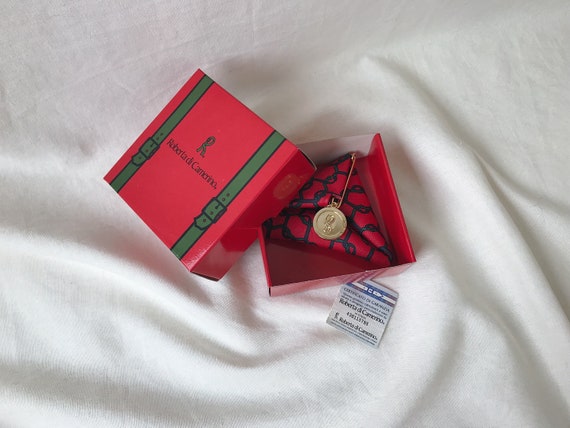 Vintage ROBERTA DI CAMERINO Red Leather Triangle Coin Purse, Made 