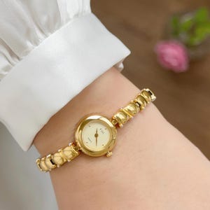 Fill by Citizen Gold Tone Metal Women Watch, Quartz Movement, Bracelet Watch, Citizen Japan, Ladies Wrist Watch, Dainty Watch