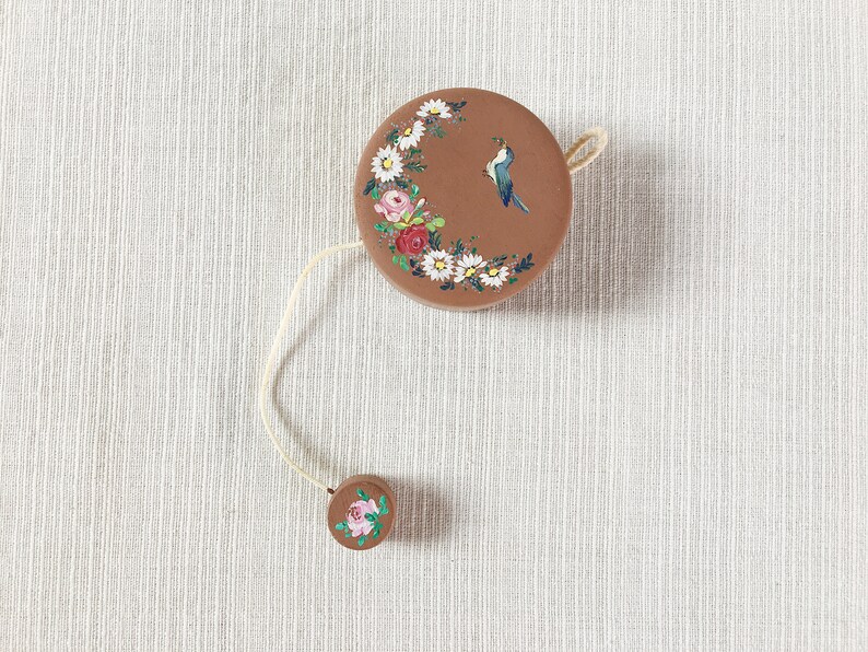 Vintage Handmade Wood Hanging Pull String Music Box With Etsy